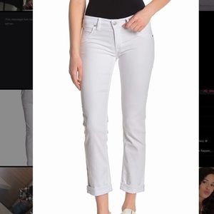 SOLD White Hudson crop cuffed jeans